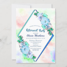 Parte de Aposentação Floral de Azul-Aquarela