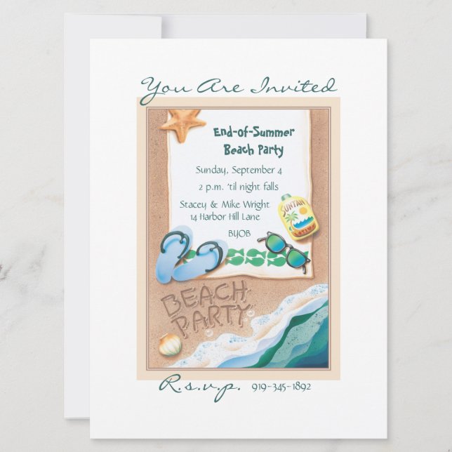 Convite Parte de praia © (Frente)