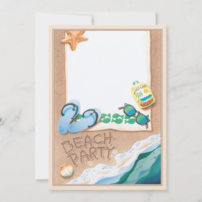 Convite Parte de praia © (Frente)
