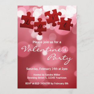 Convite Partes do quebra-cabeça do roteiro do amor