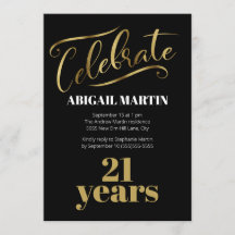 Partido aniversário de 21 anos Branco Dourado Pret