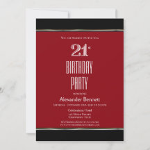 Partido aniversário de 21 anos Branco Vermelho Mod