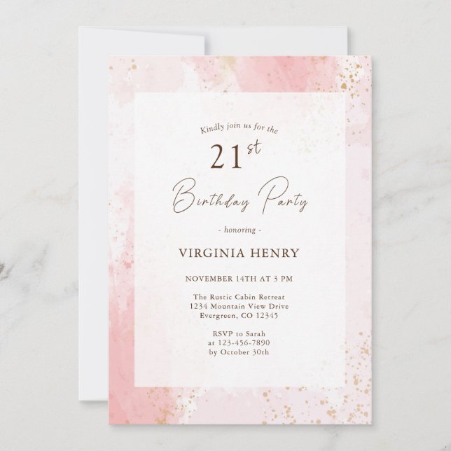 Convite Partido aniversário de 21 anos de Aquarela (Frente)