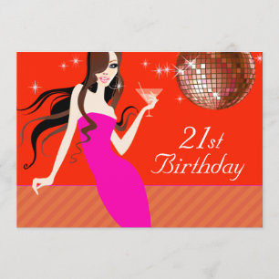 Convite Partido aniversário de 21 anos dos Cocktails Diva