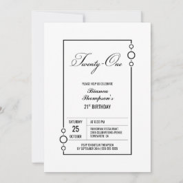 Convite Partido aniversário de 21 anos Minimalista Moderno