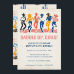 Convite Partido aniversário de 30 anos Adulto Moderno das<br><div class="desc">Virem-se, meninas! Celebre em estilo com este vibrante Convite de aniversário Moderno das Cowboys Dançando, perfeito para um aniversário de 30 anos ou qualquer celebração de marco. Apresentando um design colorido e contemporâneo, com vaqueiras dançantes divertidas, este convite dá um tom divertido e animado para o seu evento. A sua...</div>
