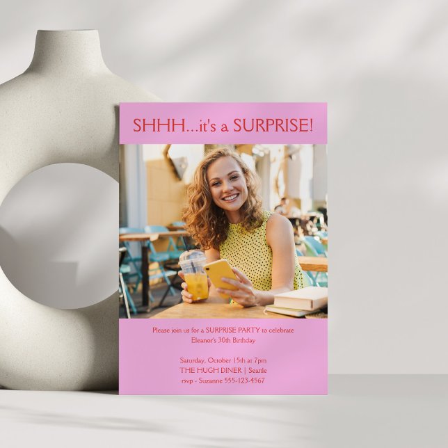 Convite Partido aniversário de 30 anos da Surpresa de Foto (Criador carregado)