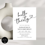 Convite Partido aniversário de 30 anos de Alô Vermelho e E<br><div class="desc">Celebre o seu grande 3-0 com o nosso Convite de festas moderno Elegante Red e White Hello aniversário de 30 anos! Com uma combinação impressionante de vermelho arrojado e branco nítido, esse convite de na moda exude sofisticação e energia. A tipografia elegante e os design contemporâneos fazem dela a forma...</div>