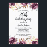 Convite Partido aniversário de 30 anos de Blogue Floral Pu<br><div class="desc">Convites Florais de Aniversário mais bonito na Loja Little Bayleigh!</div>
