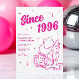 Convite Partido aniversário de 30 anos de Disco Rosa do Pa
