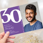 Convite Partido aniversário de 30 anos de Fotografias Roxo<br><div class="desc">Crie memórias duradouras na sua cesta de aniversário de 30 anos com esses convites de festas de aniversários roxos de tendências! Apresentando uma fonte grande e ousada serif que mostra o número '30', uma foto do aniversariante / menina, e um modelo moderno que é fácil de personalizar, esses convites irão...</div>