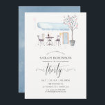 Convite Partido aniversário de 30 anos de Paris Cafe Water<br><div class="desc">Convite de festas de aniversário de 30 anos temático Chic Parisiense com tipografia de escrita manual projetada para ser rápida e facilmente personalizável para suas especificidades de evento.</div>