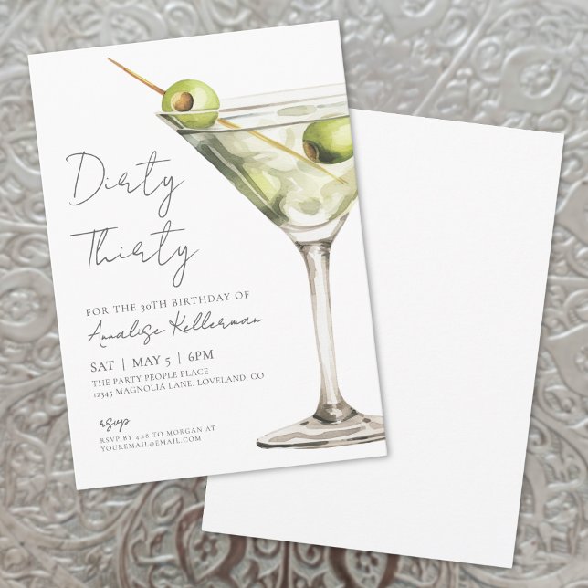 Convite Partido aniversário de 30 anos Sujo 30 (Dirty Thirty 30th Birthday Party Invitation)