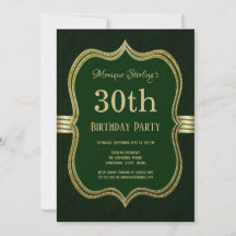 Partido aniversário de 30 anos Verde e Dourado