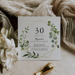 Convite Partido aniversário de 30 anos Verde Tropical Dour