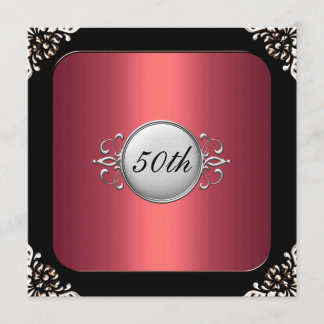 Convite Partido aniversário de 30 anos Vermelho e Negro