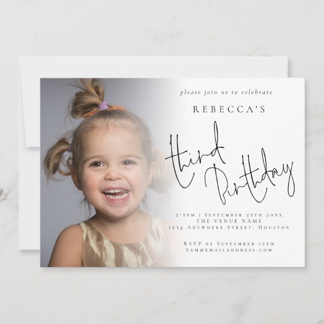 Convite Partido aniversário de 3 anos de Sobreposição de F (Frente)