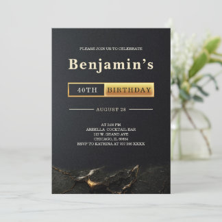 Convite Partido aniversário de 40 anos de Adultos