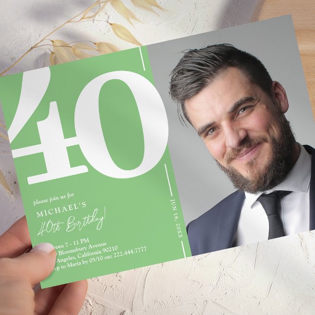 Convite Partido aniversário de 40 anos de Fotografias Verd (Criador carregado)