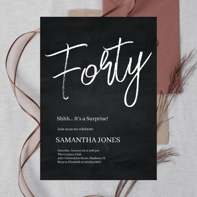 Convite Partido aniversário de 40 anos do 41, preto e bran (Criador carregado)