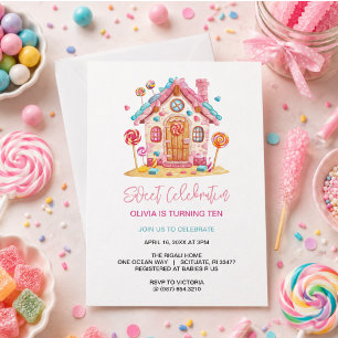 Convite Partido Aniversário de criança da Candyland Sweet