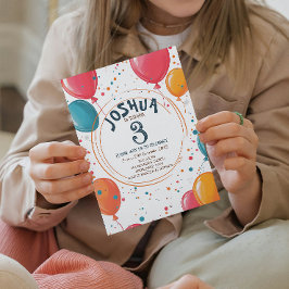 Convite Partido Aniversário de criança dos Balões do Parti