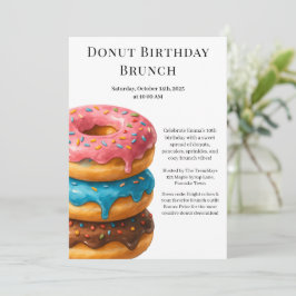 Convite Partido Birthday Brunch | Panquecas e Rosquinhas