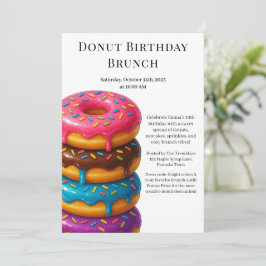 Convite Partido Birthday Brunch | Panquecas e Rosquinhas