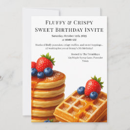 Convite Partido Birthday Brunch | Panquecas e waffles