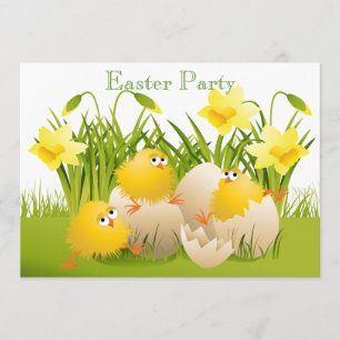 Convite Partido bonito da páscoa dos pintinhos, dos ovos &