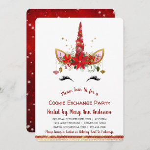 Convite Partido bonito da troca do biscoito do Natal do