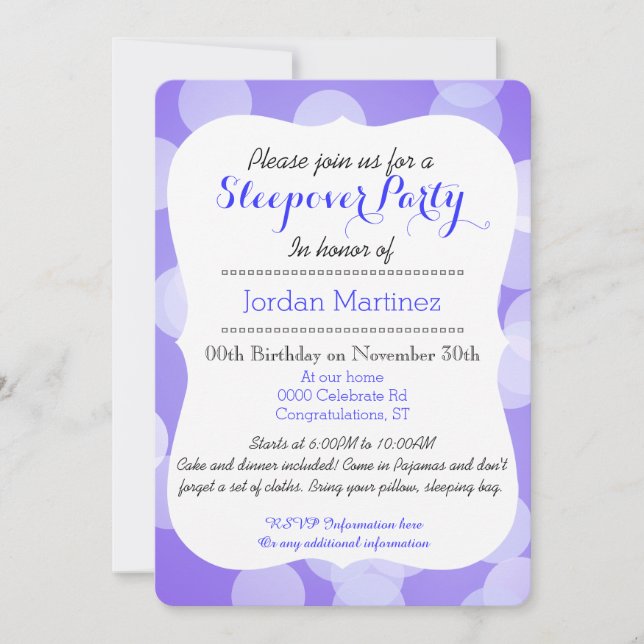 Convite Partido bonito do sleepover da raposa vermelha do (Frente)