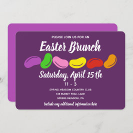 Convite Partido Brunch da Páscoa de Geleia Roxa