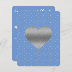 Convite Partido Chá de Bolinhas Cornflower Blue & Silver