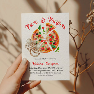 Convite Partido Chá de fraldas Italiano Pizza e Pacificado