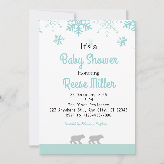 Convite Partido Chá de fraldas Selgle Safari Greenery (Frente)