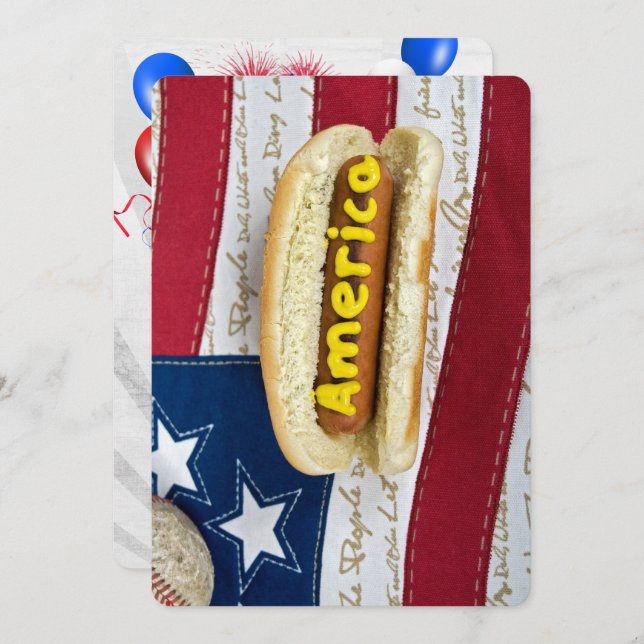 Convite Partido CHURRASCO Americano 4 de julho (Frente/Verso)