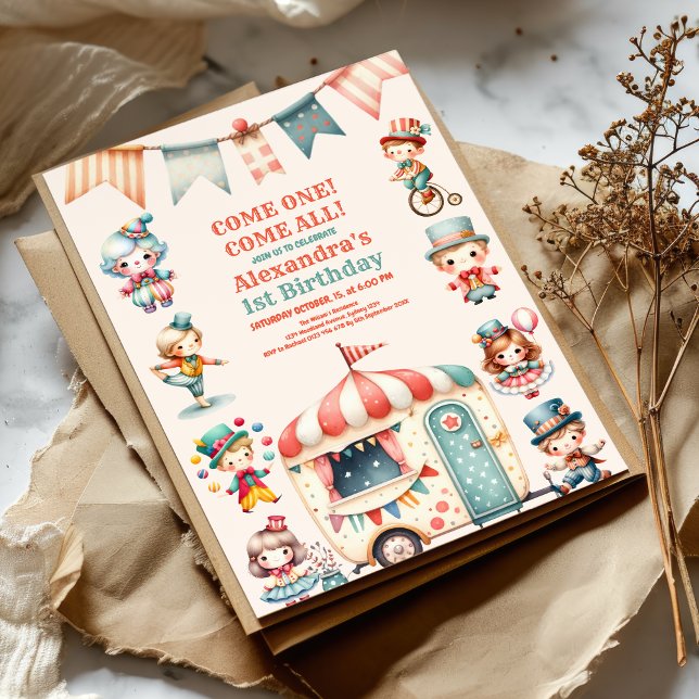 Convite Partido Circo para primeiro aniversario (Criador carregado)