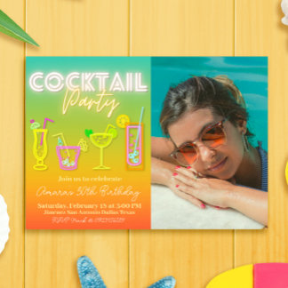 Convite Partido Cocktail com Foto