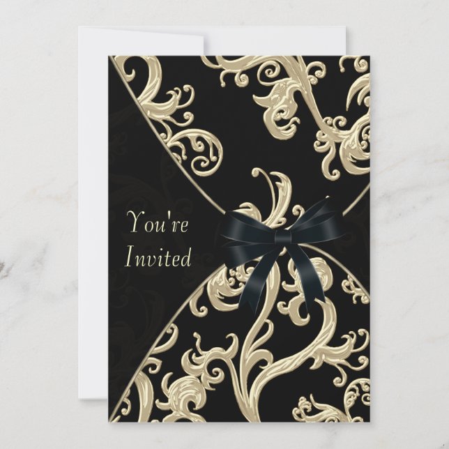 Convite Partido Cocktail de Creme Negro (Frente)