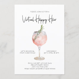 Convite Partido Cocktail de Distância Social da Hora Virtu