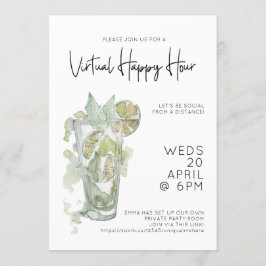 Convite Partido Cocktail de Distância Social da Hora Virtu
