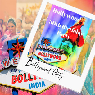 Convite Partido Colorinte de Bollywood aniversário de 30 