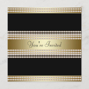 Convite Partido Corporativo do Black Dourado Black Tie Par