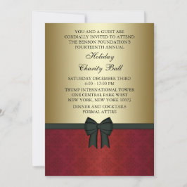 Convite Partido Corporativo Dourado Black Tie do Damasco