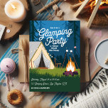 Convite Partido Cozy Campfire e Tent Glamping<br><div class="desc">Celebre uma ocasião especial em estilo com este charmoso Convite de festas de Luz. Com um cenário de floresta aconchegante, uma fogueira quente e uma tenda balbuciosa, esta design é perfeita para aventureiros que amam o exterior. Personalize o texto para personalizar a sua celebração com o tema do glamping, seja...</div>