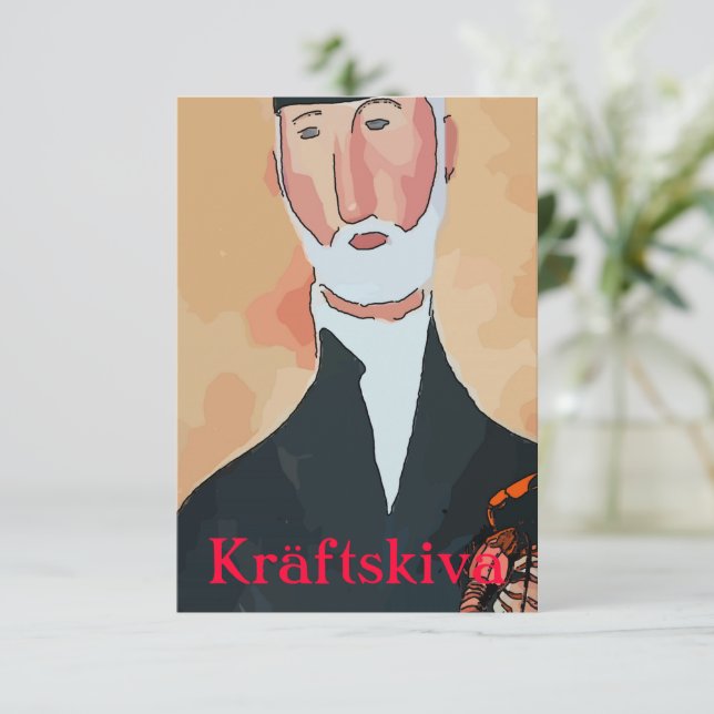 Convite Partido Crayfish, Kräftskiva, Escandinávia (Em pé/Frente)