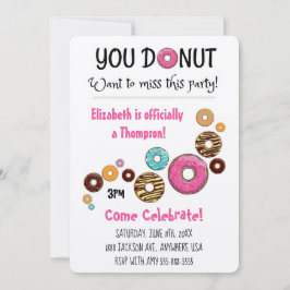 Convite Partido da Adoção Partido Rosquinha Rosa Moderno