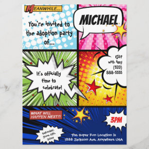 Convite Partido da adopção da banda desenhada do