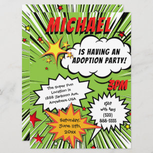 Convite Partido da adopção da banda desenhada do